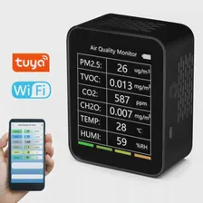 Wi-Fi детектор газа Tuya, Многофункциональный измеритель CO2, PM2.5, PM10, HCHO, TVOC, CO, углекислого газа (art.: 3920bde5ce5d2)