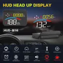 🛍 HUD Автомобильный GPS цифровой измеритель скорости M16 лобовое стекло скоростной проектор GPS компас напряжение кмч MPH для всех автомобилей